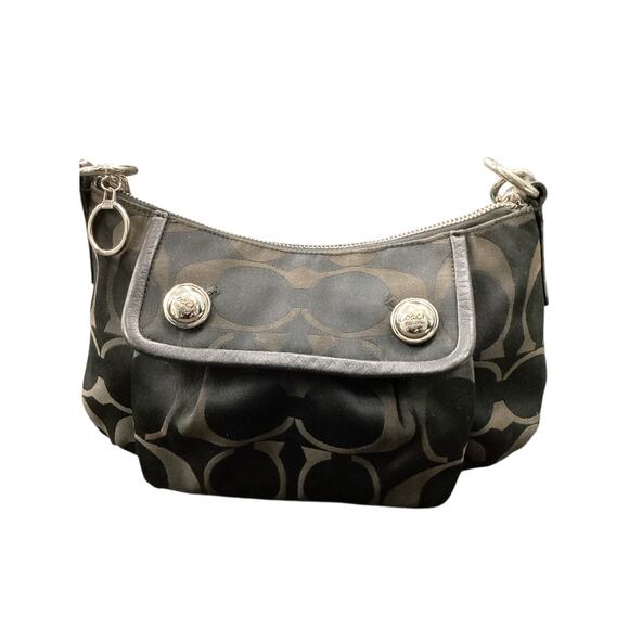 Coach Purse Women’s 1Size Small Canvas With C Logo Zipper 1 Handle Red Interior - Picture 2 of 10